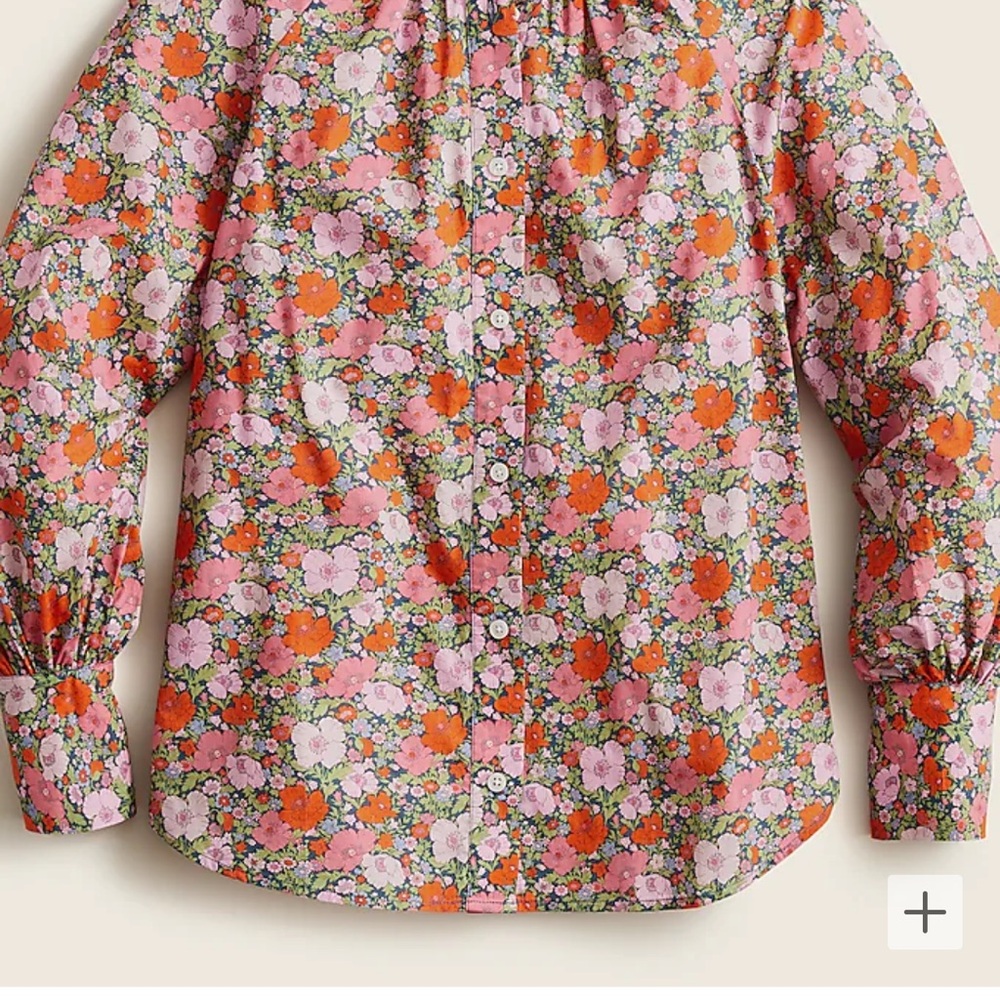 JCrew Ruffleneck organic cotton top in Liberty® Meadow Song fabric